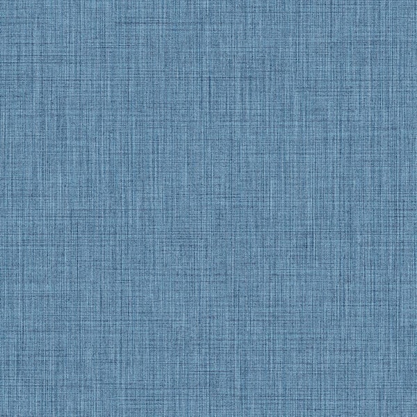 Unbranded Italian Design Blue Woven Texture Vinyl on Non-Woven Non-Pasted Wallpaper Roll (Covers 57.75 sq.ft.)