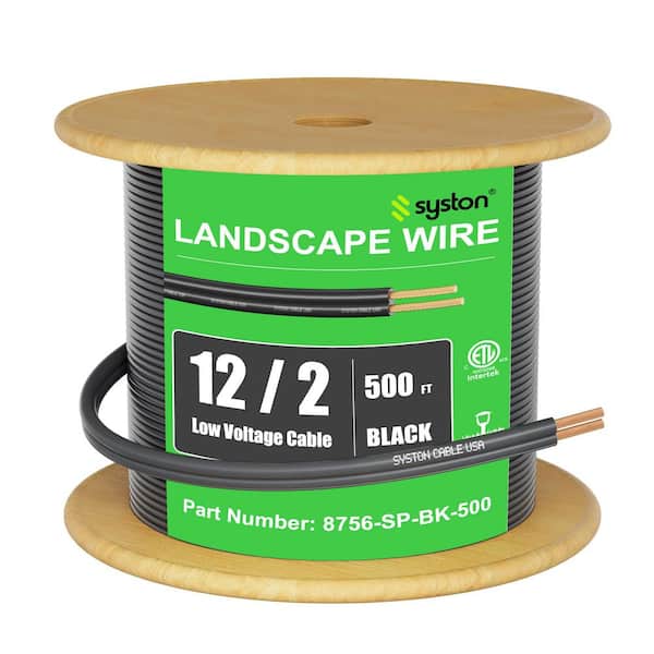 500 FT. Black 12/2 Stranded Bare Copper Low-Voltage Landscape Lighting Wire