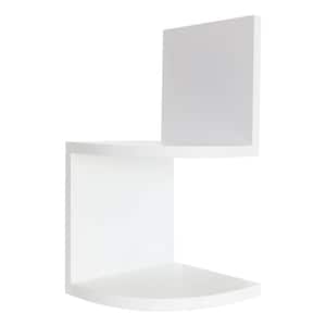Set of Two Priva Floating Corner Wall Shelves 7.72 in. W x 7.72 in. D, White, MDF, Decorative Wall Shelf