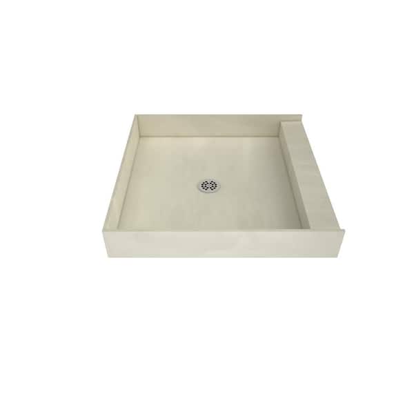 Tile Redi Base 48 In X Single Threshold Shower With Center Drain And Polished Chrome Plate 4848c Pvc Tile Redi Base 48 In X, Basement Shower Pan Leaking From Bottom Of Sink