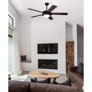 Comet 52 in. Integrated LED Indoor Espresso Ceiling Fan with Light Kit