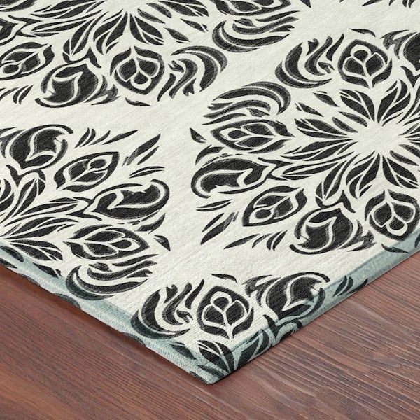 Chantille Machine Washable Indoor/Outdoor Abstract ACN2456 Ivory 5 ft. x 7 ft. 6 in. Area Rug