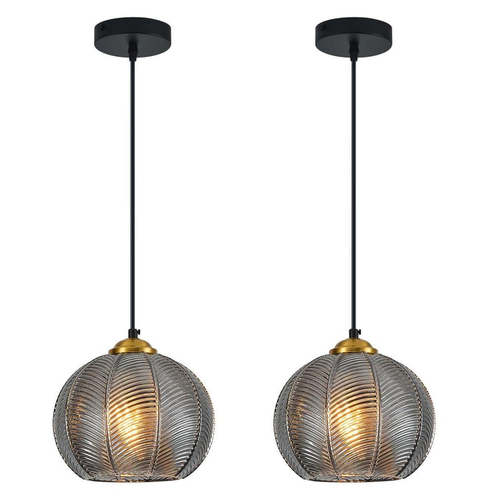 Home Lighting 7. 87in. 2-Light Smoke Gray-2Pack Glass Globe Pendant Lights for Kitchen Island price history on PriceWatchPro