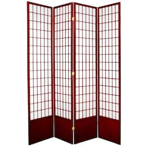 7 ft. Rosewood 4-Panel Room Divider