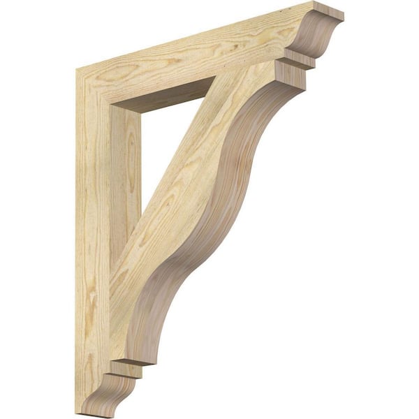 Ekena Millwork 4 in. x 30 in. x 26 in. Douglas Fir Funston Traditional Rough Sawn Bracket