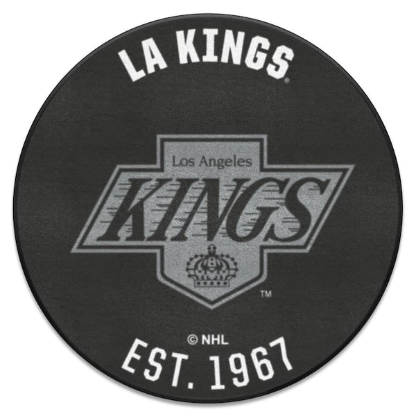 FANMATS NHL Retro Los Angeles Kings Black 2 ft. Round Area Rug