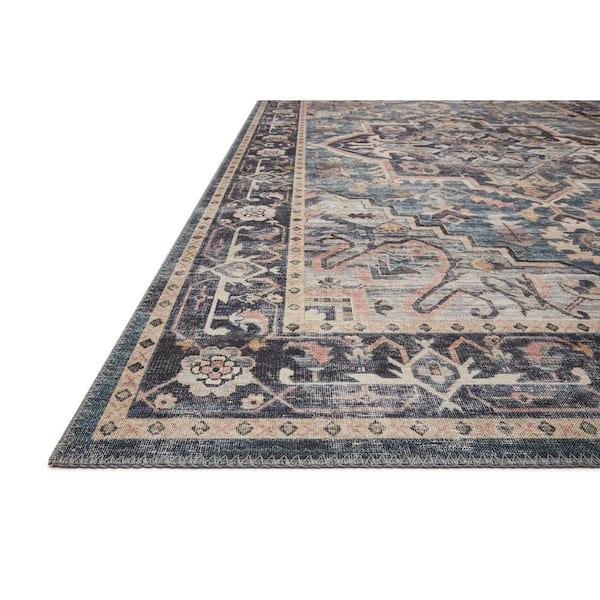 Hathaway Navy/Multi 9 ft. x 12 ft. Traditional Distressed Printed Area Rug