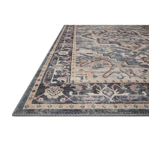 Hathaway Navy/Multi 2 ft. x 5 ft. Traditional Distressed Printed Area Rug