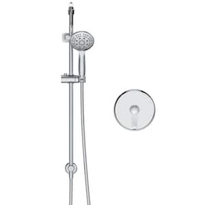 Single Shower Series 6-Spray Multifunction Deluxe Wall Bar Shower Kit with Hand Shower in Chrome (Valve Included)