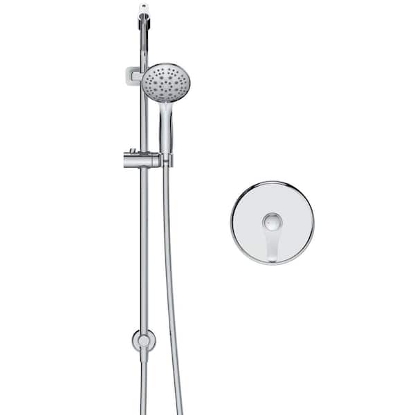 Tahanbath Single Shower Series 6-Spray Multifunction Deluxe Wall Bar Shower Kit with Hand Shower in Chrome (Valve Included)