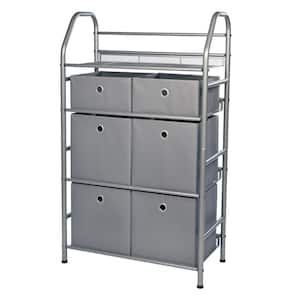 Brushed Nickel Steel & Canvas Clothes Rack 29 in W x 48 in H
