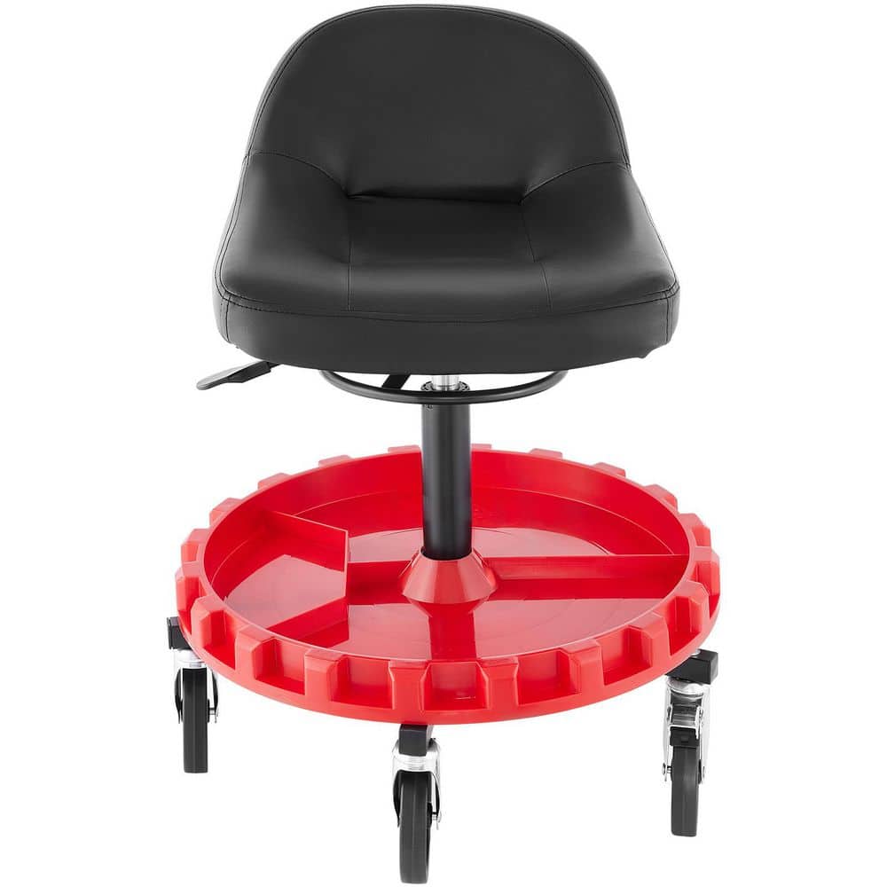 Shop Stool, 300 lbs. Rolling Garage Stool, 22 in. to 26 in. Adjustable Height Mobile Rolling Gear Seat Round Tray Garage price history on PriceWatchPro