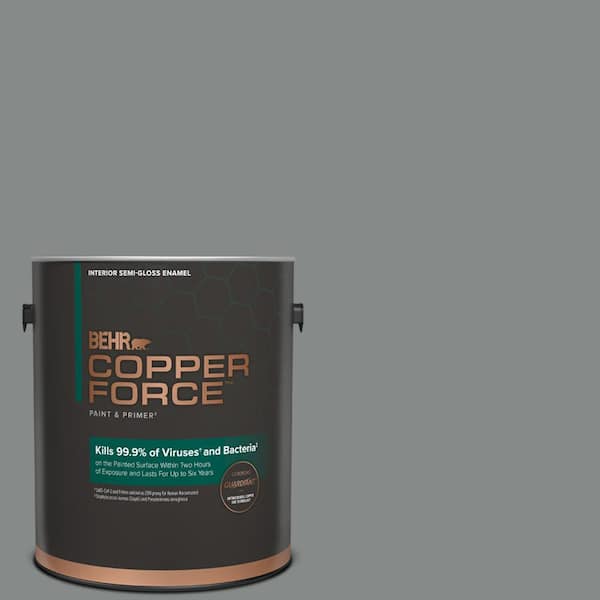 COPPER FORCE 1 gal. #N460-5 Slate Rock Semi-Gloss Enamel Virucidal and Antibacterial Interior Paint & Primer