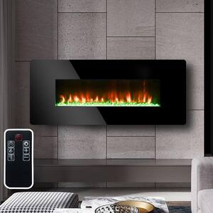 42 in. Wall-Mount Electric Fireplace in Black