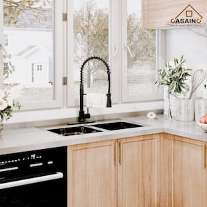 Farmhouse Apron-Front Black Stainless Steel 33 in. Single Bowl Kitchen Sink Kitchen Faucet