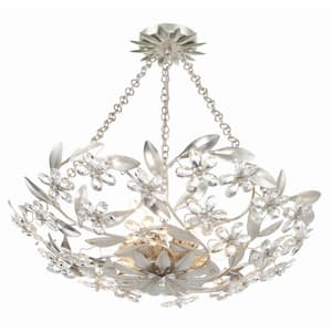 Marselle 24 in. 6-Light Antique Silver Flush Mount