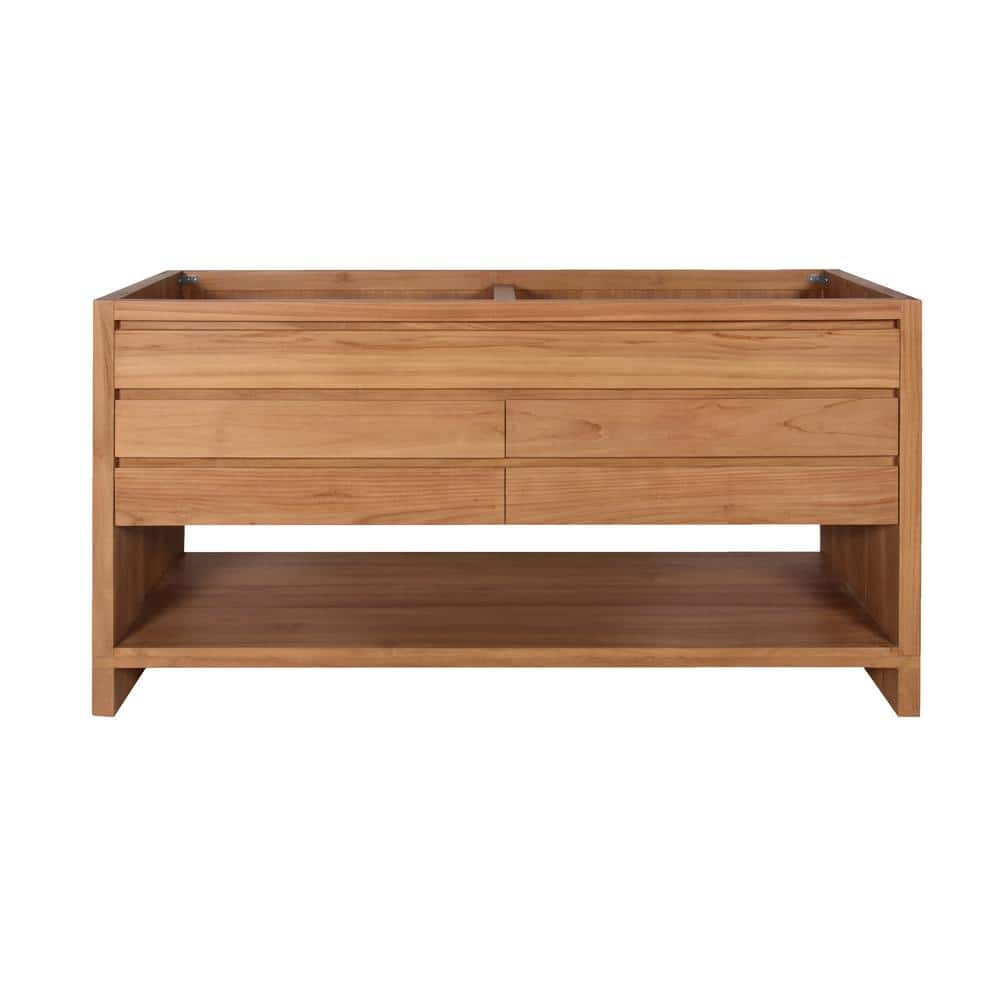 Kai 60" Natural Teak Double Vanity Cabinet