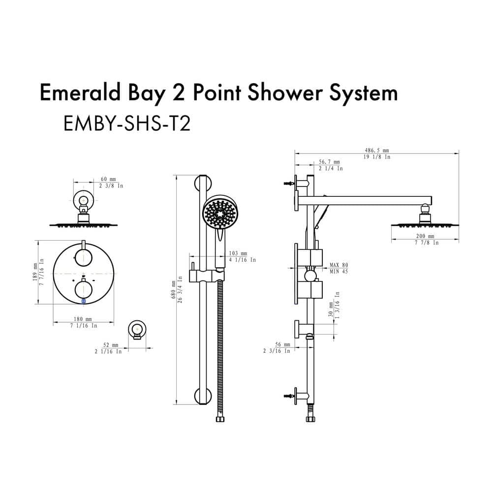 Polished Gold Multi-Head Thermostatic Rain Shower System