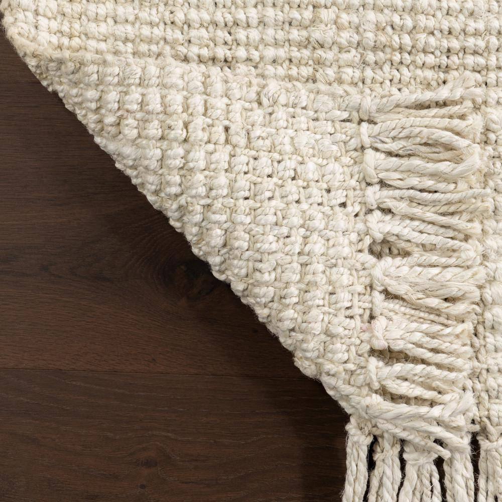 Handmade Bleach White Jute 6' x 9' Rectangular Area Rug