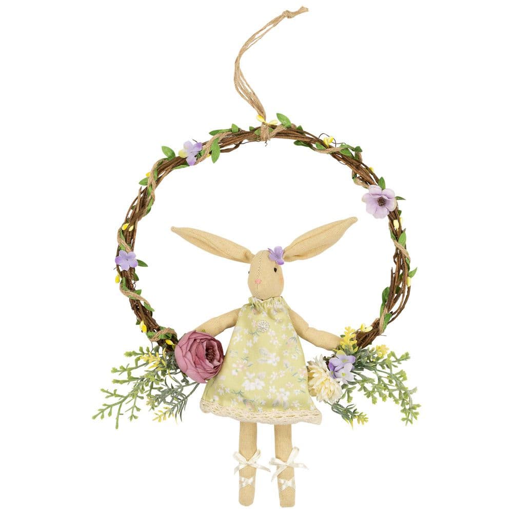 10 in. Green Girl Bunny Artificial Floral Easter Wreath price history on PriceWatchPro