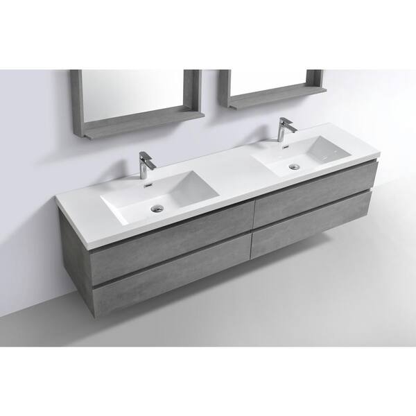 Bohemia 83 In W Bath Vanity Cement, 83 Inch Bathroom Vanity