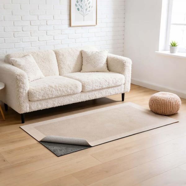 Rug Pad 3 x 5 ft., Non-slip Carpet Area Pad, Rug Mat Padding with Dual Surface Felt Cushion and Rubber Gripper 0.22 in.