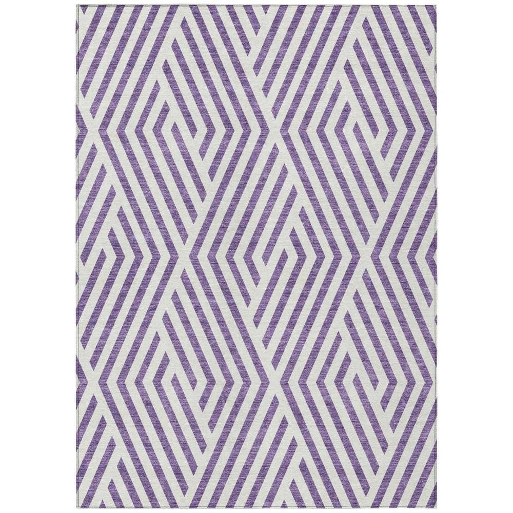 Purple and White 10 ft. x 14 ft. Woven Geometric Rectangle Indoor/Outdoor Area Rug price history on PriceWatchPro