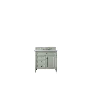 Brittany 36.0 in. W x 23.5 in. D x 34 in. H Bathroom Vanity in Sage Green with Arctic Fall Solid Surface Top