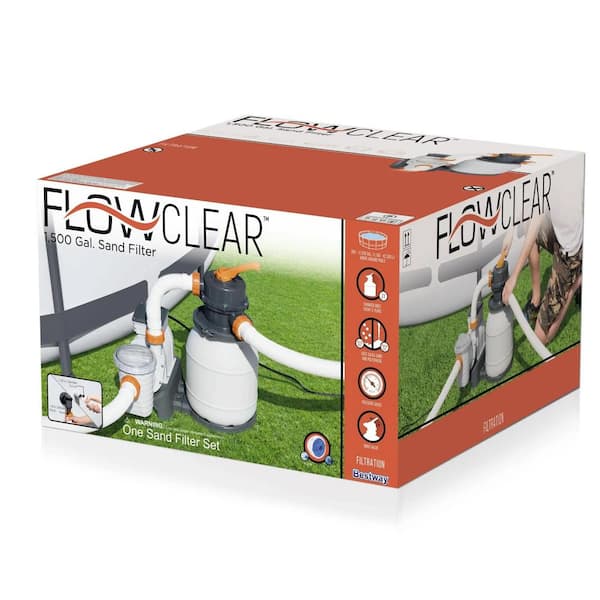 Bestway Flowclear 1500 Gallon Sand Filter Pump for Above Ground Pools - The Home Depot