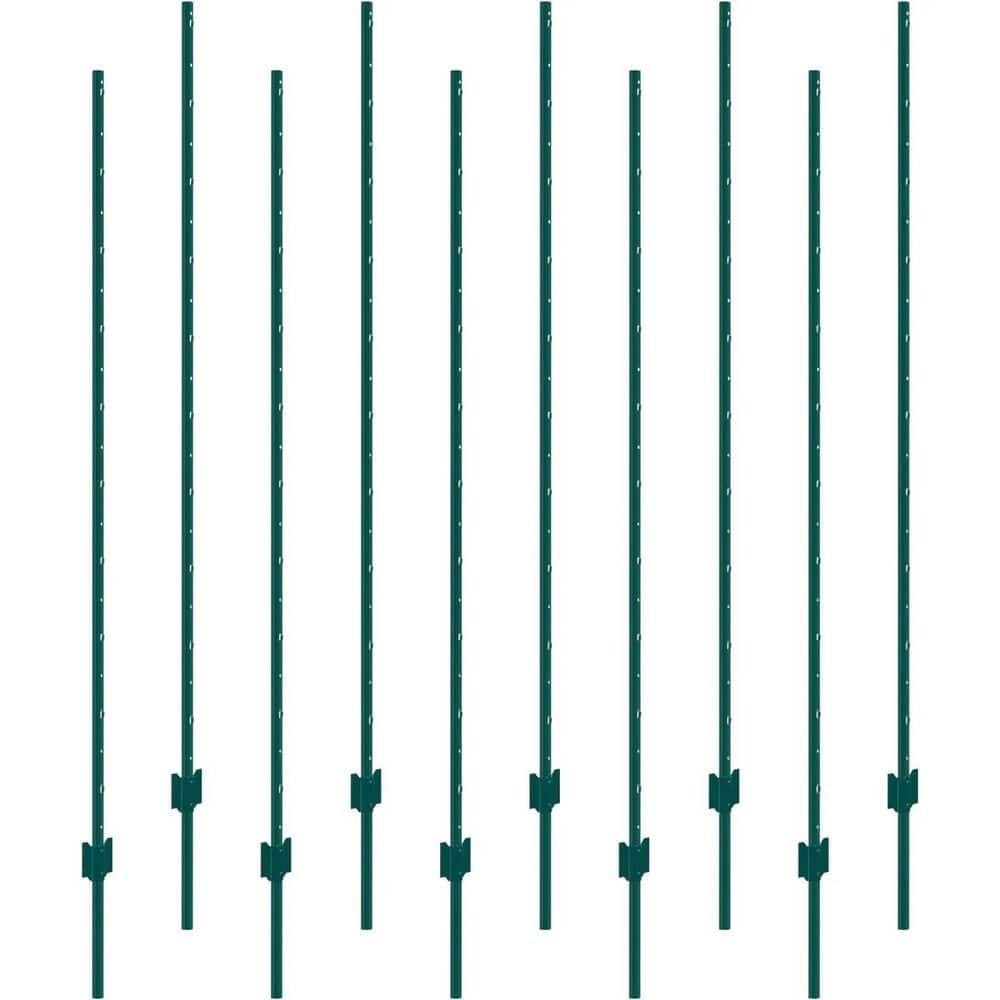 "6'L x 1.18""W U-Channel Green Steel Fence Post Wire Fencing Garden Yard Outdoor Stability 10-Pack" price history on PriceWatchPro