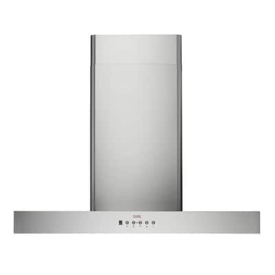 30 in. 600 CFM Stainless Steel Wall Mount Perimetric Range Hood with Flame-Temp Sensor Auto On/Off and Fan Control