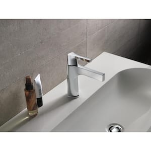 Zura Single Hole Single-Handle Bathroom Faucet with Metal Drain Assembly in Chrome