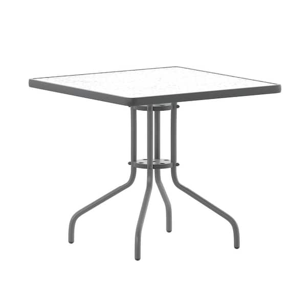 Carnegy Avenue Silver Square Steel Outdoor Side Table