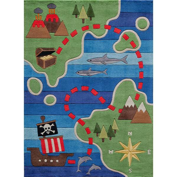 Momeni Lil Mo Whimsy Pirate Multi 2 ft. x 3 ft. Indoor Kids Area Rug