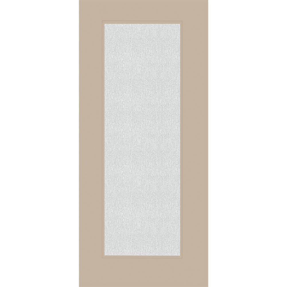 Legacy 36 in. x 80 in. Universal Handing Full Lite Rain Glass Primed Sandstone Finish Fiberglass Front Door Slab price history on PriceWatchPro