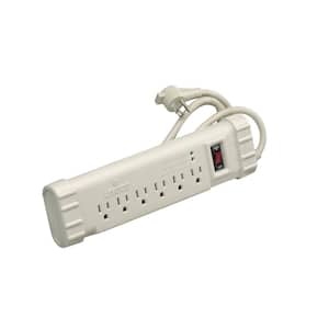 15 Amp Office Grade Surge Protected 6-Outlet Power Strip, 1010 Joules, On/Off Switch, 15 Foot Cord, Beige