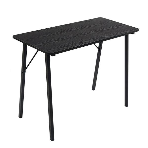 sumyeg Simple 39.4 in. Rectangle MDF Wood Top with Black Steel Tubes Computer Study Table Home Office Desk