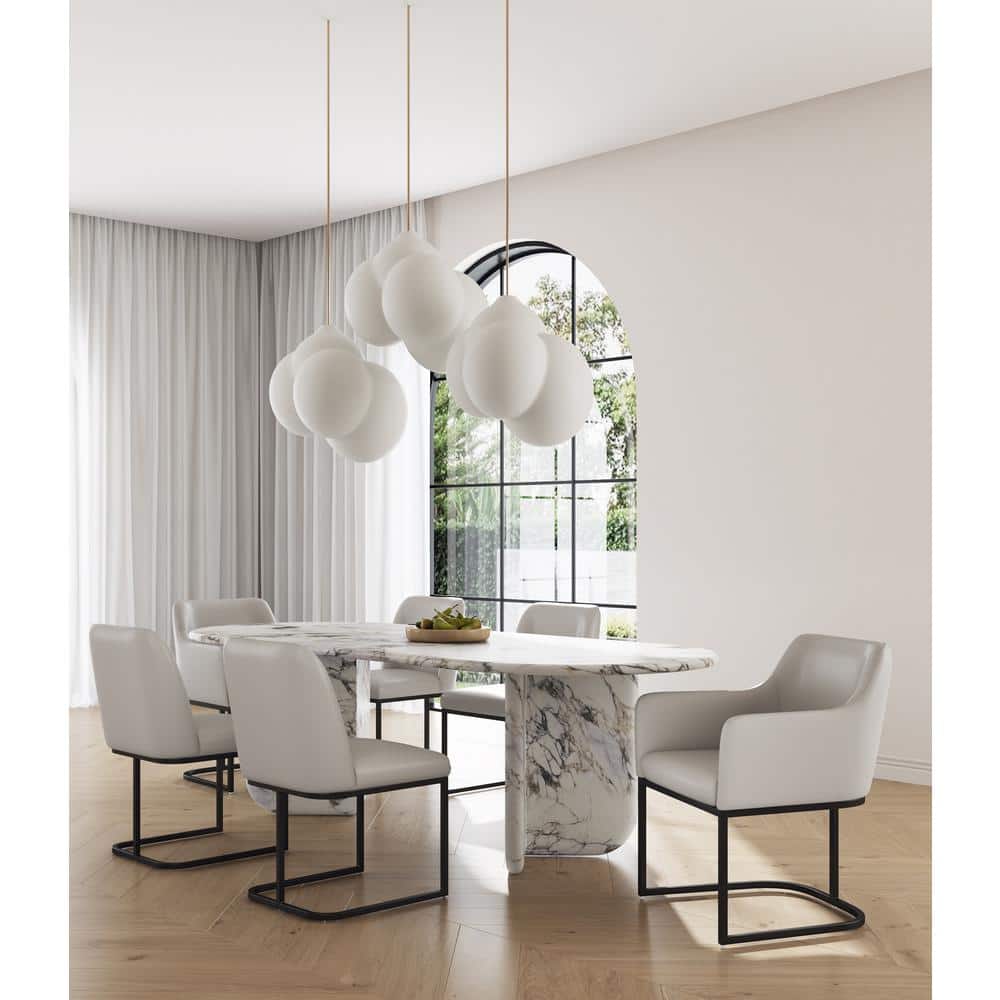 Manhattan Comfort Serena Light Grey Modern Faux Leather