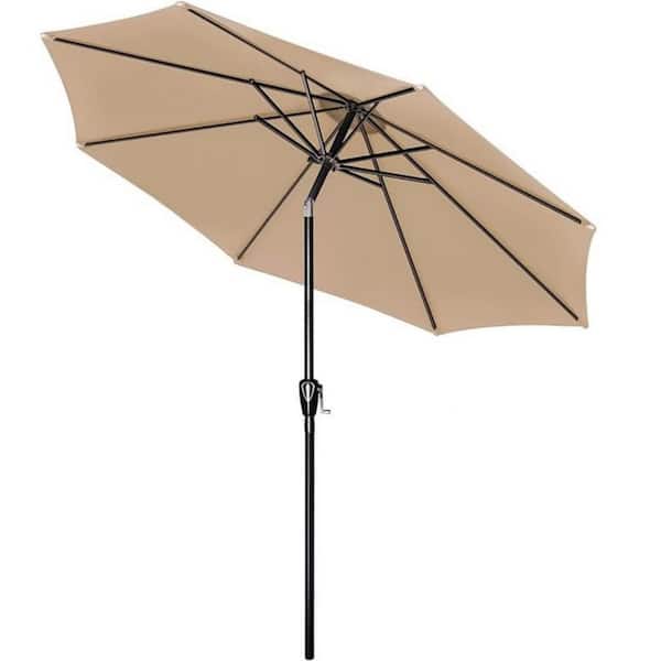 10 ft. Steel Market Tilt Patio Umbrella in Tan