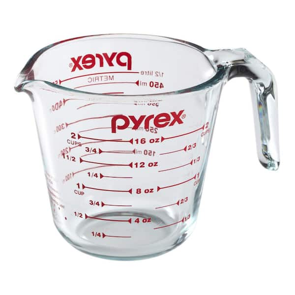 Pyrex Prepware 2-Cup Measuring Cup with Red Graphics