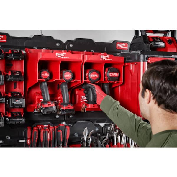 Milwaukee PACKOUT Large Wall Plate with Tool Stations & M18 Battery Racks  Bundle