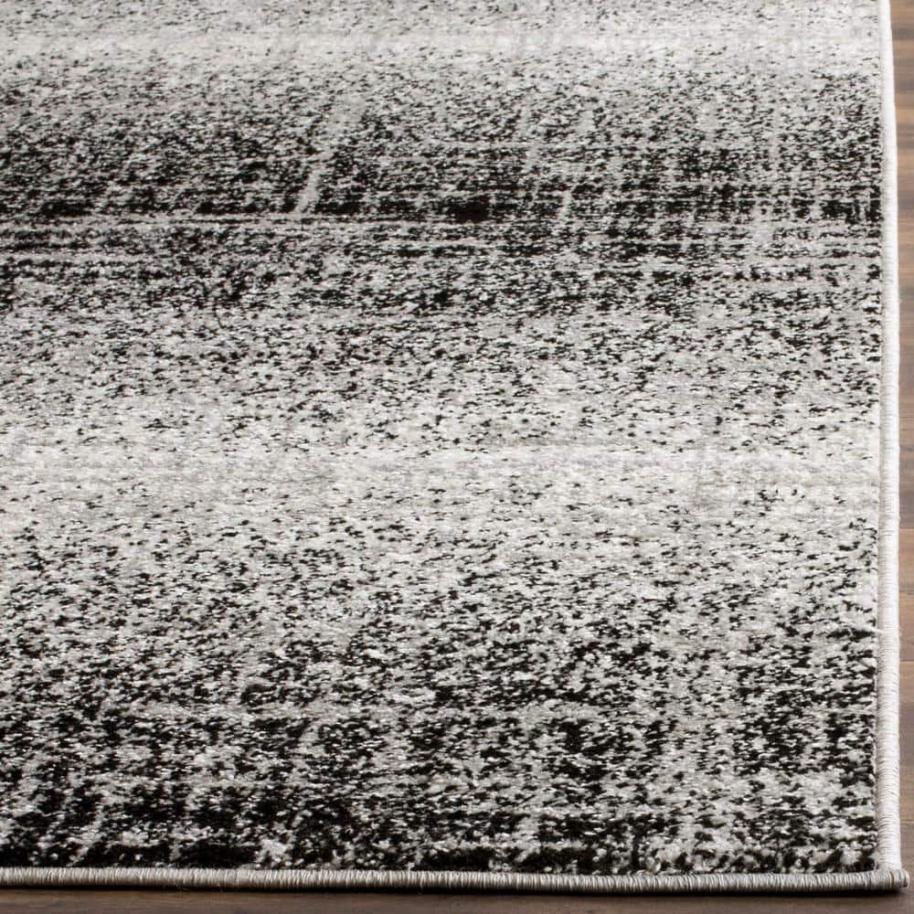 Adirondack Silver and Black 8' x 10' Synthetic Rectangular Area Rug