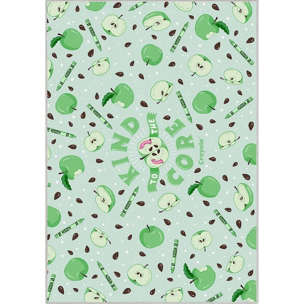Green 5 ft. x 7 ft. Crayola Kind to the Core Area Rug