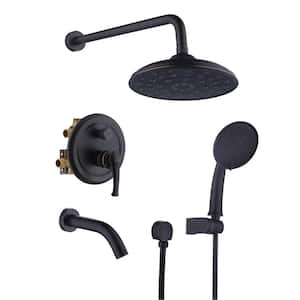 3-Spray Patterns 8.3 in. Tub Wall Mount Dual Shower Heads in Spot Resist Oil-Rubbed Bronze