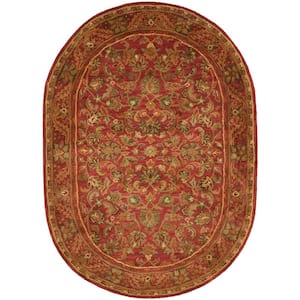 Antiquity Red 8 ft. x 10 ft. Oval Border Area Rug