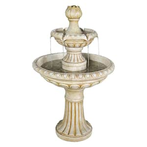 40.5 in. H Concrete Outdoor Fountain -3-Tiered Pagoda Water Fountain Modern Garden Fountains Outdoor Clearance with Pump