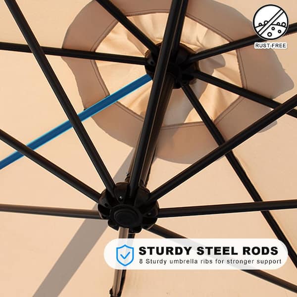 10ft sqare titlt patio umbrella 10ft Offset Patio Umbrella, Hanging Cantilever Umbrella, Square Shape,   MAICOSY