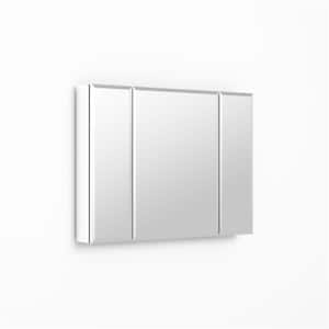 36 in. W x 26 in. H Rectangular Silver Aluminium Recessed/Surface Mount Medicine Cabinet with Mirror