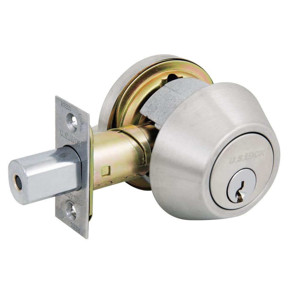 US Lock 1600 Series GR2 US32D Single Cylinder Deadbolt SC1 Adjustable ...