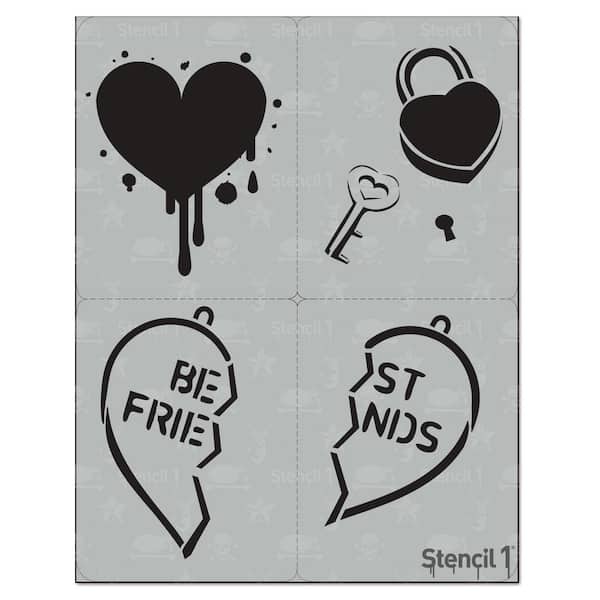 Stencil1 Hearts Stencil (4-Pack)